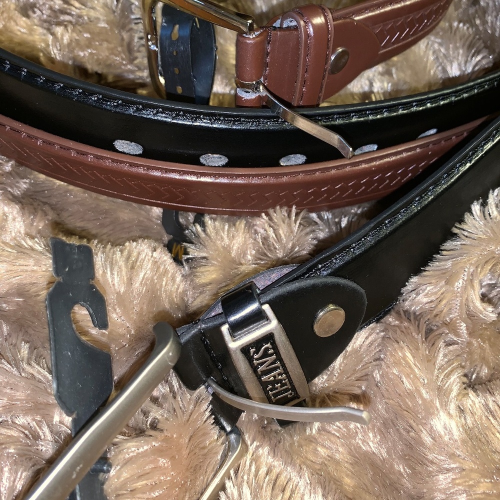 2 Men's Leather Belts Size 38